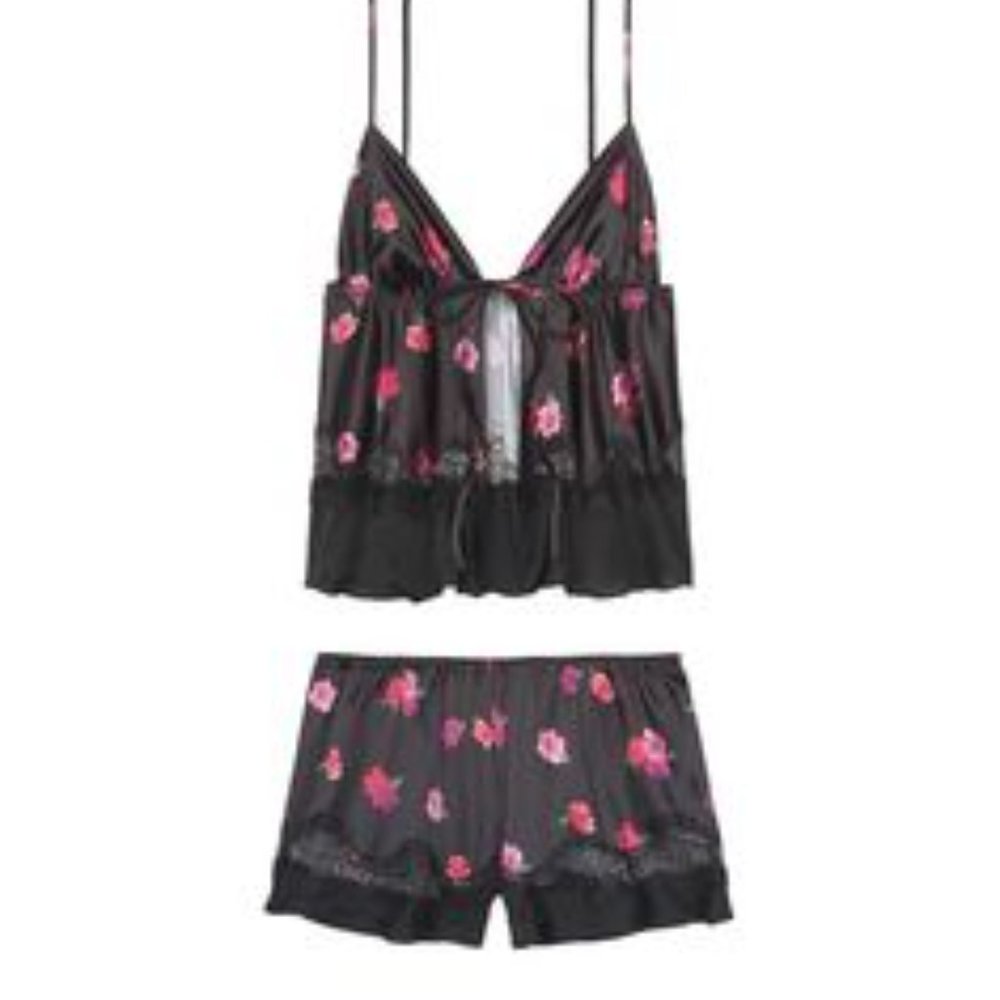 PJ set 2 piece PJ Set Victoria's Secret - black floral M
